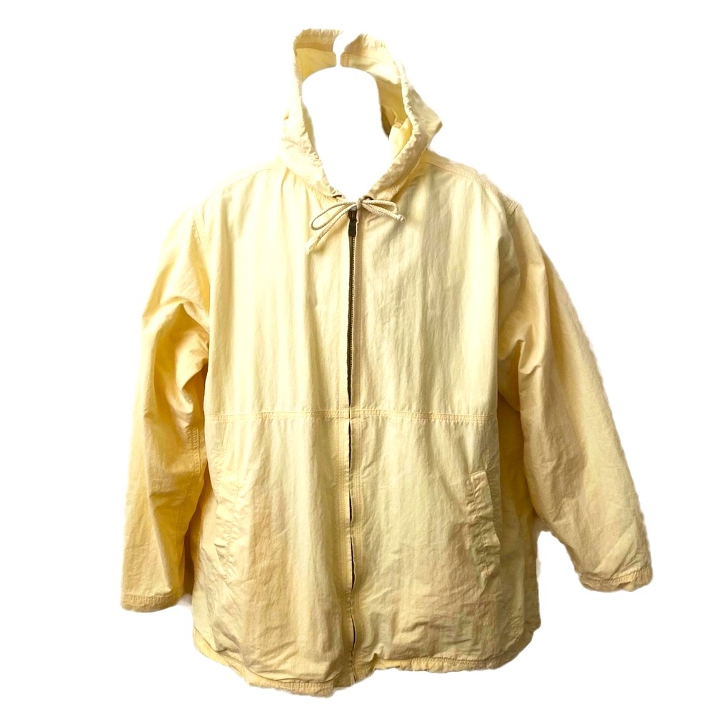 Tommy Bahama Women’s Unisex Pale Yellow Lined Zip Up Windbreaker Hoodie Jacket